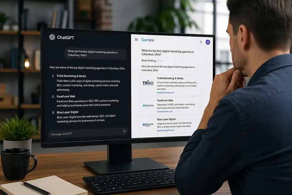 reviewing AI search results